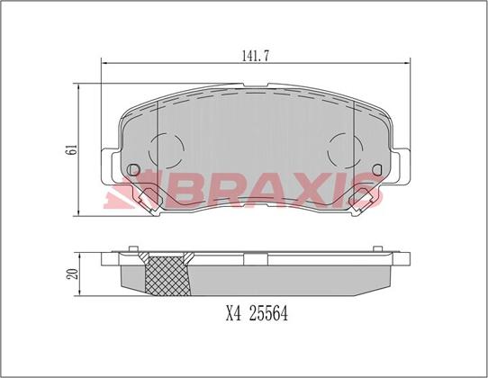 Braxis AA0687 - Гальмівні колодки, дискові гальма autozip.com.ua