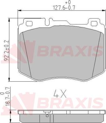 Braxis AA0636 - Гальмівні колодки, дискові гальма autozip.com.ua