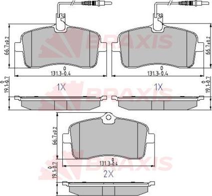 Braxis AA0638 - Гальмівні колодки, дискові гальма autozip.com.ua