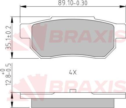 Braxis AA0633 - Гальмівні колодки, дискові гальма autozip.com.ua