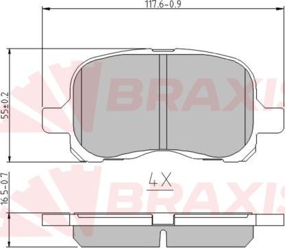 Braxis AA0632 - Гальмівні колодки, дискові гальма autozip.com.ua