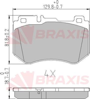 Braxis AA0626 - Гальмівні колодки, дискові гальма autozip.com.ua