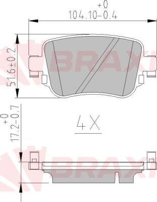Braxis AA0621 - Гальмівні колодки, дискові гальма autozip.com.ua