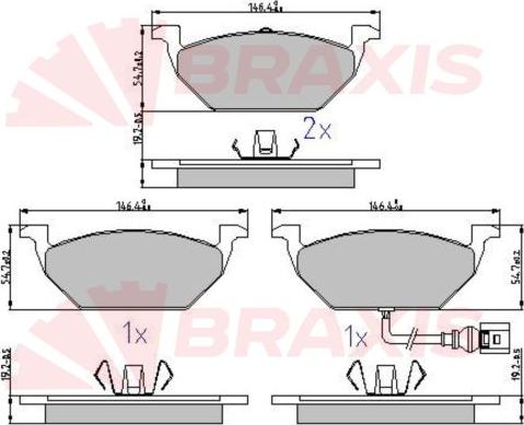 Braxis AA0627 - Гальмівні колодки, дискові гальма autozip.com.ua