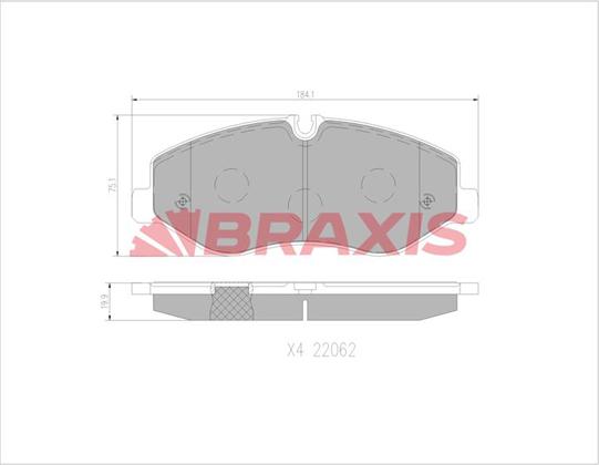 Braxis AA0679 - Гальмівні колодки, дискові гальма autozip.com.ua