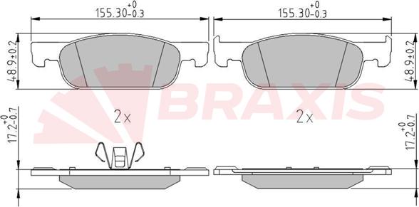 Braxis AA0675 - Гальмівні колодки, дискові гальма autozip.com.ua