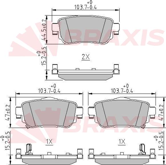 Braxis AA0670 - Гальмівні колодки, дискові гальма autozip.com.ua