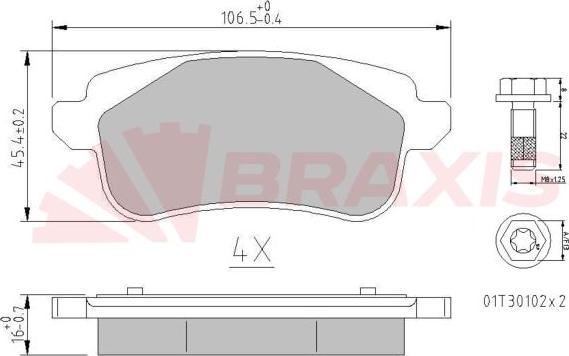 Braxis AA0672 - Гальмівні колодки, дискові гальма autozip.com.ua