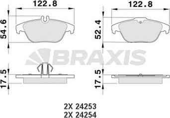 Braxis AA0091 - Гальмівні колодки, дискові гальма autozip.com.ua