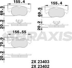 Braxis AA0045 - Гальмівні колодки, дискові гальма autozip.com.ua