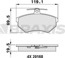 Braxis AA0040 - Гальмівні колодки, дискові гальма autozip.com.ua