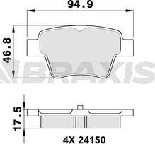 Braxis AA0048 - Гальмівні колодки, дискові гальма autozip.com.ua