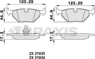 Braxis AA0056 - Гальмівні колодки, дискові гальма autozip.com.ua