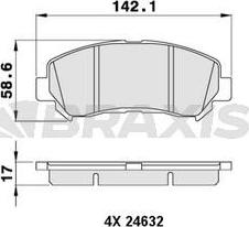 Braxis AA0051 - Гальмівні колодки, дискові гальма autozip.com.ua