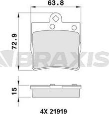 Braxis AA0053 - Гальмівні колодки, дискові гальма autozip.com.ua