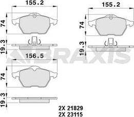 Braxis AA0064 - Гальмівні колодки, дискові гальма autozip.com.ua