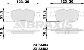 Braxis AA0068 - Гальмівні колодки, дискові гальма autozip.com.ua