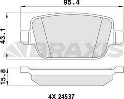 Braxis AA0062 - Гальмівні колодки, дискові гальма autozip.com.ua