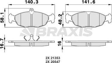 Braxis AA0009 - Гальмівні колодки, дискові гальма autozip.com.ua