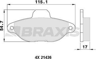 Braxis AA0006 - Гальмівні колодки, дискові гальма autozip.com.ua