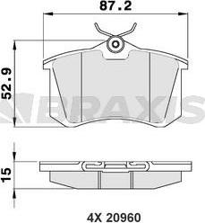 Braxis AA0016 - Гальмівні колодки, дискові гальма autozip.com.ua