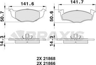 Braxis AA0018 - Гальмівні колодки, дискові гальма autozip.com.ua