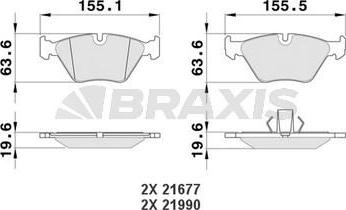 Braxis AA0084 - Гальмівні колодки, дискові гальма autozip.com.ua