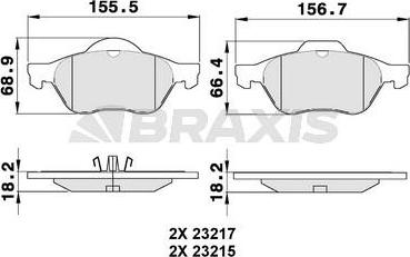 Braxis AA0080 - Гальмівні колодки, дискові гальма autozip.com.ua