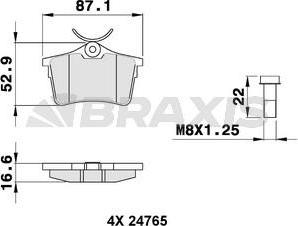 Braxis AA0088 - Гальмівні колодки, дискові гальма autozip.com.ua