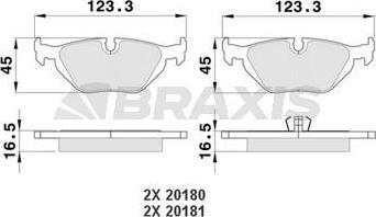 Braxis AA0082 - Гальмівні колодки, дискові гальма autozip.com.ua