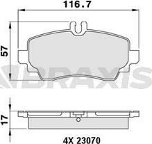 Braxis AA0034 - Гальмівні колодки, дискові гальма autozip.com.ua