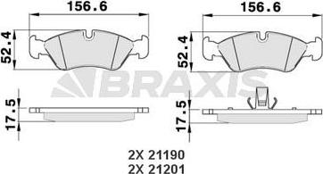 Braxis AA0038 - Гальмівні колодки, дискові гальма autozip.com.ua