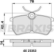 Braxis AA0032 - Гальмівні колодки, дискові гальма autozip.com.ua