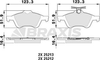 Braxis AA0025 - Гальмівні колодки, дискові гальма autozip.com.ua