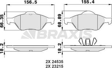 Braxis AA0026 - Гальмівні колодки, дискові гальма autozip.com.ua