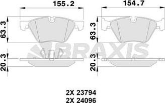 Braxis AA0079 - Гальмівні колодки, дискові гальма autozip.com.ua