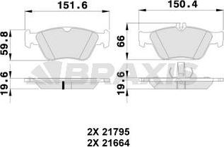 Braxis AA0078 - Гальмівні колодки, дискові гальма autozip.com.ua