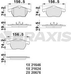 Braxis AA0073 - Гальмівні колодки, дискові гальма autozip.com.ua