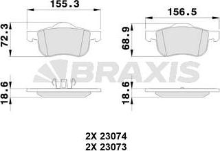 Braxis AA0077 - Гальмівні колодки, дискові гальма autozip.com.ua