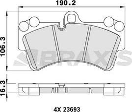 Braxis AA0199 - Гальмівні колодки, дискові гальма autozip.com.ua