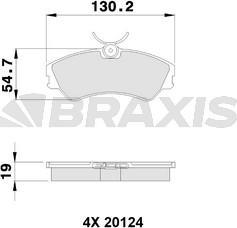 Braxis AA0191 - Гальмівні колодки, дискові гальма autozip.com.ua