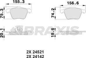 Braxis AA0193 - Гальмівні колодки, дискові гальма autozip.com.ua