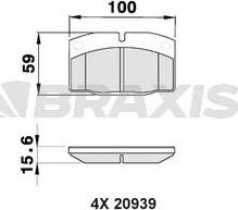 Braxis AA0192 - Гальмівні колодки, дискові гальма autozip.com.ua