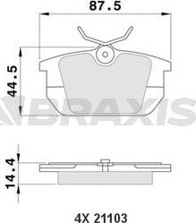 Braxis AA0144 - Гальмівні колодки, дискові гальма autozip.com.ua