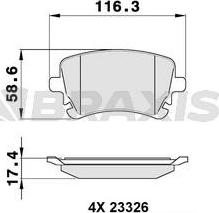 Braxis AA0145 - Гальмівні колодки, дискові гальма autozip.com.ua
