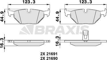 Braxis AA0148 - Гальмівні колодки, дискові гальма autozip.com.ua