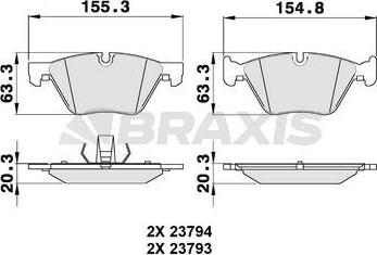 Braxis AA0143 - Гальмівні колодки, дискові гальма autozip.com.ua