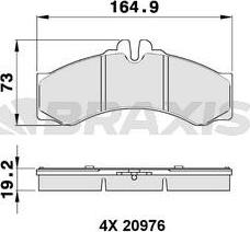 Braxis AA0142 - Гальмівні колодки, дискові гальма autozip.com.ua