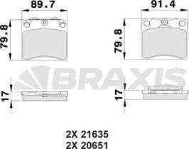Braxis AA0152 - Гальмівні колодки, дискові гальма autozip.com.ua