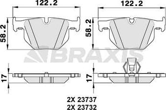 Braxis AA0157 - Гальмівні колодки, дискові гальма autozip.com.ua